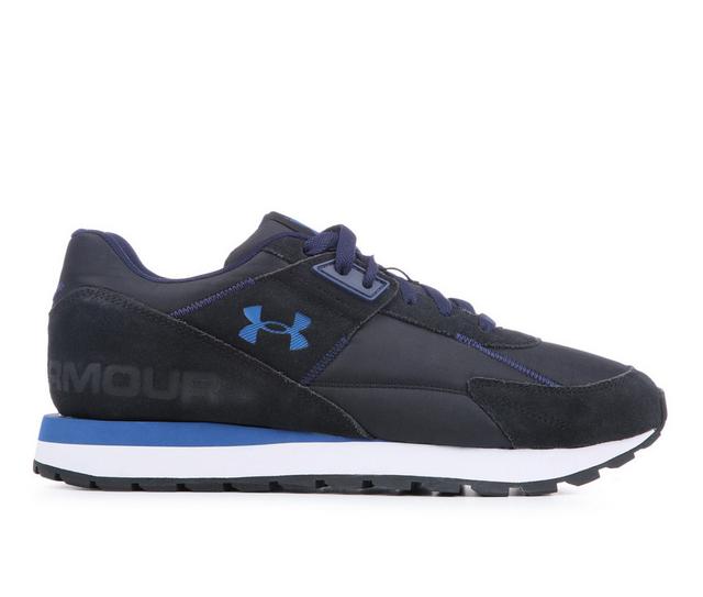 Men's Under Armour Essential Runner Sneakers in Blk/Navy/Blue color