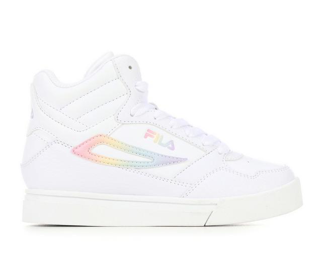 Girls' Fila Everge Fade Girls Sneakers in Wht/Wht/Candy color