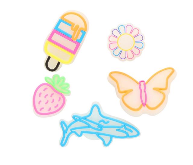 Crocs Jibbitz Premium 5 Packs in Lights Up Summe color