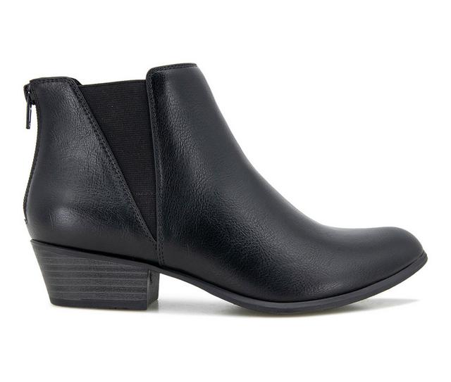 Women's Esprit Tiffany Low Block Heeled Booties in Black PU color