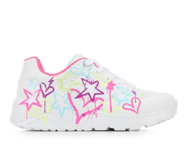Girls' Skechers Street Little Kid & Big Kid Uno Lite My Drip in White/Mult Neon color