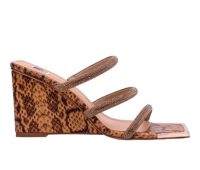 Women's Ninety Union Angel Wedge Dress Sandals in Camel color