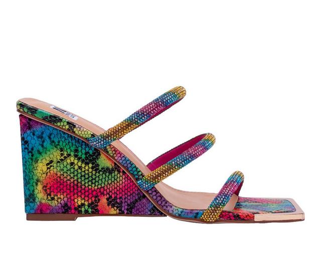 Women's Ninety Union Angel Wedge Dress Sandals in Rainbow color