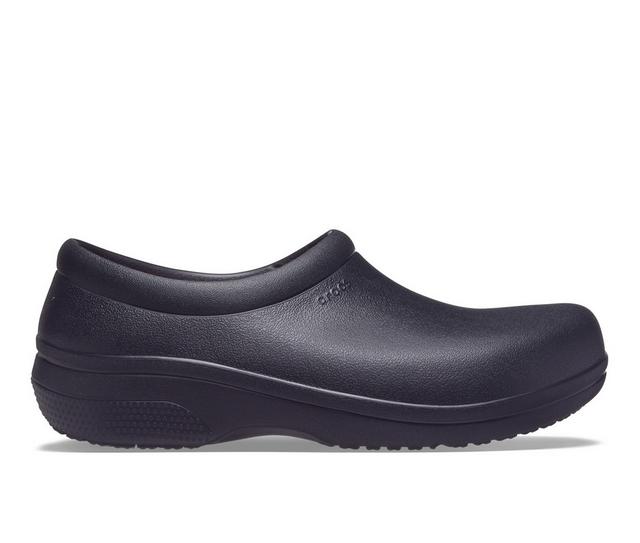 Men's Crocs Work Mens On The Clock Literide Slip On Safety Shoes in Black color