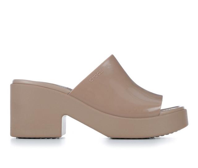 Women's Crocs Brooklyn Slide Heel in Latte color