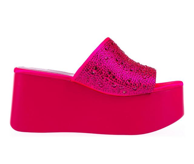 Women's Ninety Union Bahamas Platform Wedge Sandals in Fuschia color