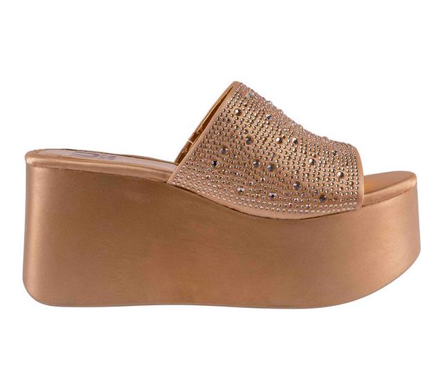 Women's Ninety Union Bahamas Platform Wedge Sandals in Gold color