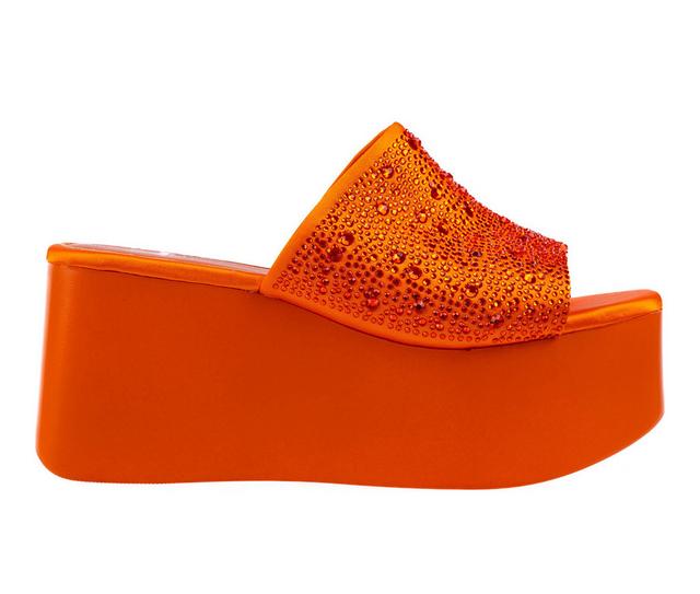 Women's Ninety Union Bahamas Platform Wedge Sandals in Orange color