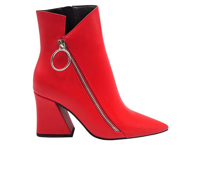 Women's Ninety Union Classic Heeled Booties in Red color