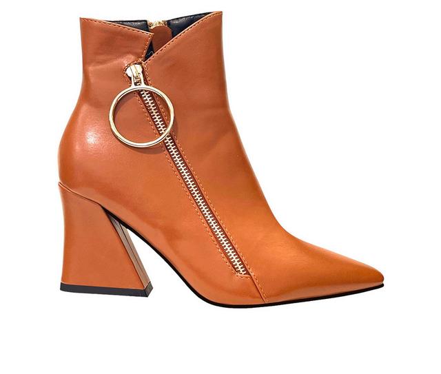 Women's Ninety Union Classic Heeled Booties in Tan color