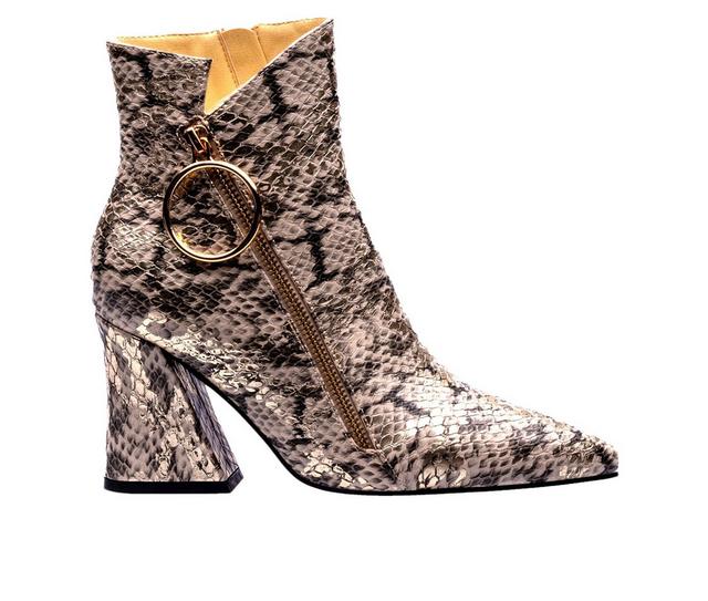 Women's Ninety Union Classic Heeled Booties in Snack Gold color