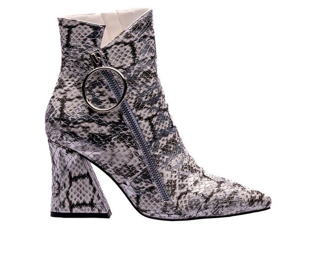 Women's Ninety Union Classic Heeled Booties in Snack Silver color