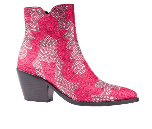 Women's Ninety Union Forever Heeled Booties in Fuschia color