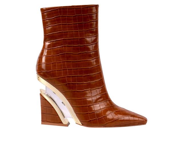 Women's Ninety Union Via Wedge Booties in Cognac color