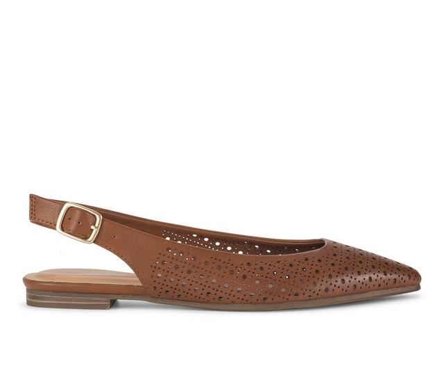 Women's Baretraps Riva Slingback Flats in Dark Beechnut color