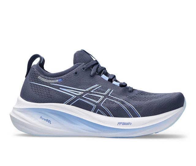 Women's ASICS Gel Nimbus 26 Running Shoes in Blue/Sapphire color