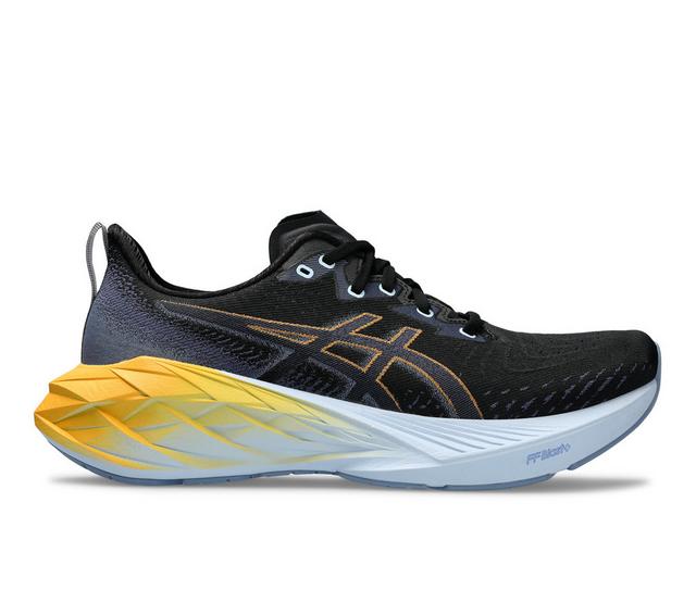 Men's ASICS Novablast 4 Trail Running Shoes in Black/Blue color