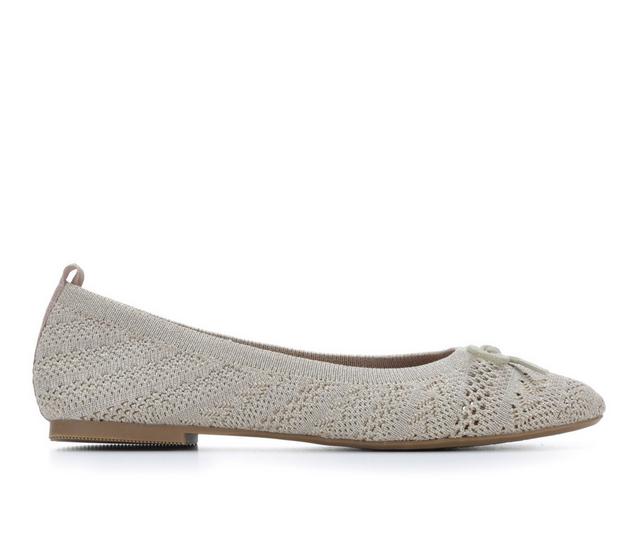Women's White Mountain Sashay Flats in Gold color