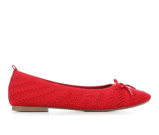 Women's White Mountain Sashay Flats in Red color