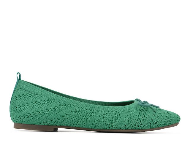 Women's White Mountain Sashay Flats in Classic Green color