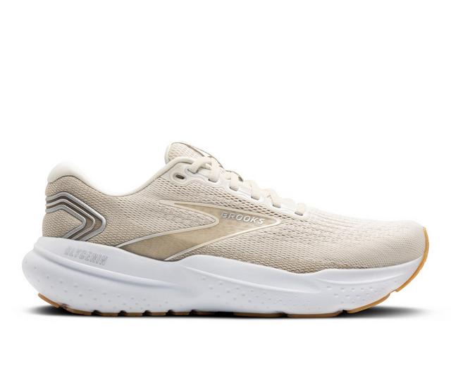 Men's Brooks Glycerin 21 Running Shoes in Khaki/White color