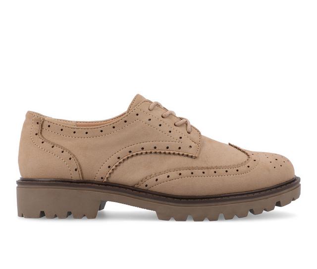 Women's Journee Collection Claudiya Chunky Oxfords in Taupe color