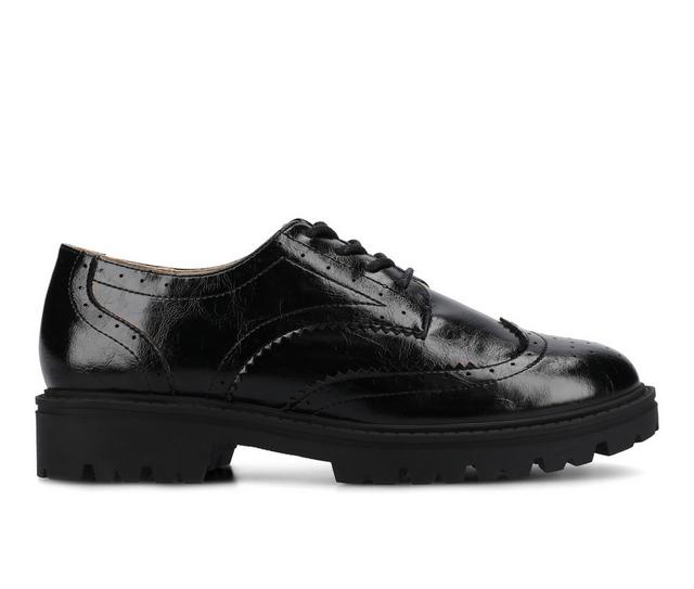 Women's Journee Collection Claudiya Chunky Oxfords in Patent/Black color