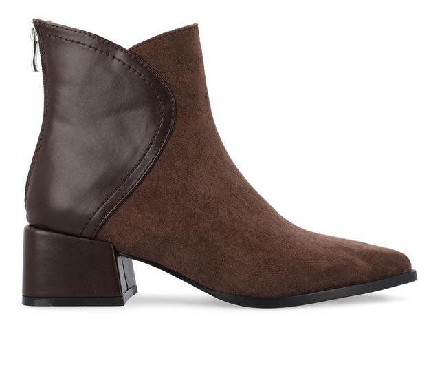 Women's Journee Collection Consuello Block Heel Booties in Brown color