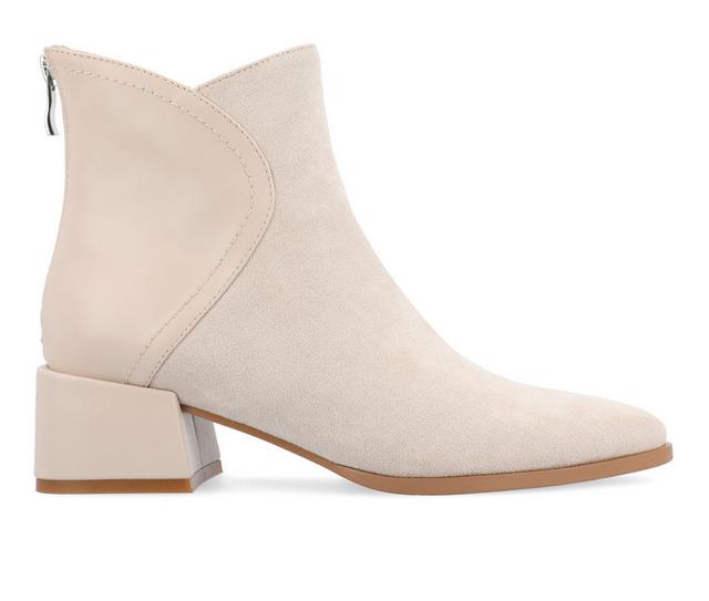 Women's Journee Collection Consuello Block Heel Booties in Stone color