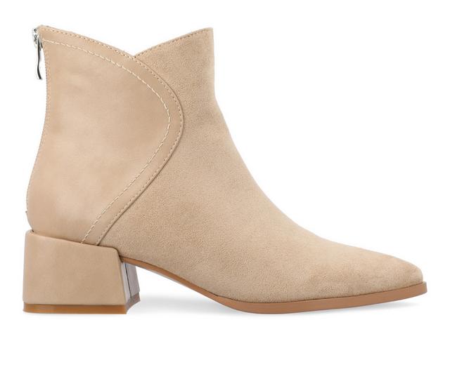 Women's Journee Collection Consuello Block Heel Booties in Tan color