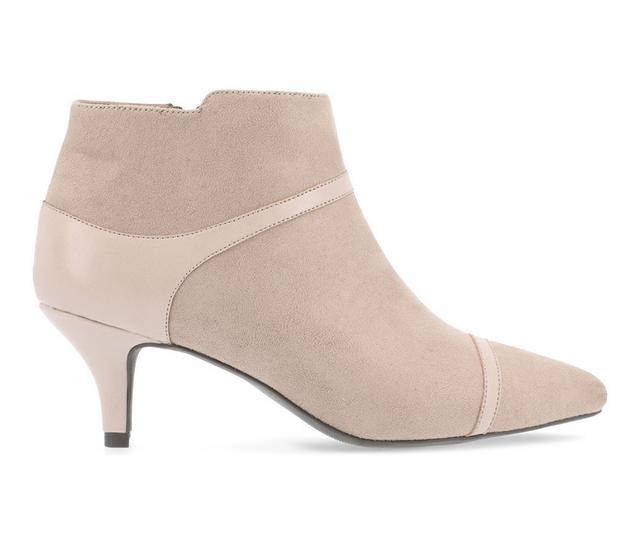 Women's Journee Collection Embrie Kitten Heel Booties in Taupe color