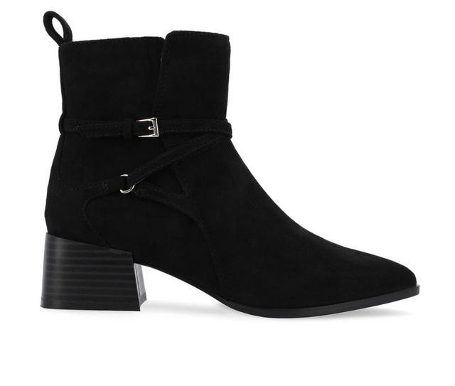 Women's Journee Collection Estelle Booties in Black Suede color