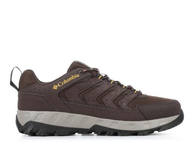 Men's Columbia Strata Trail Low Hiking Boots in Cordovan-W color