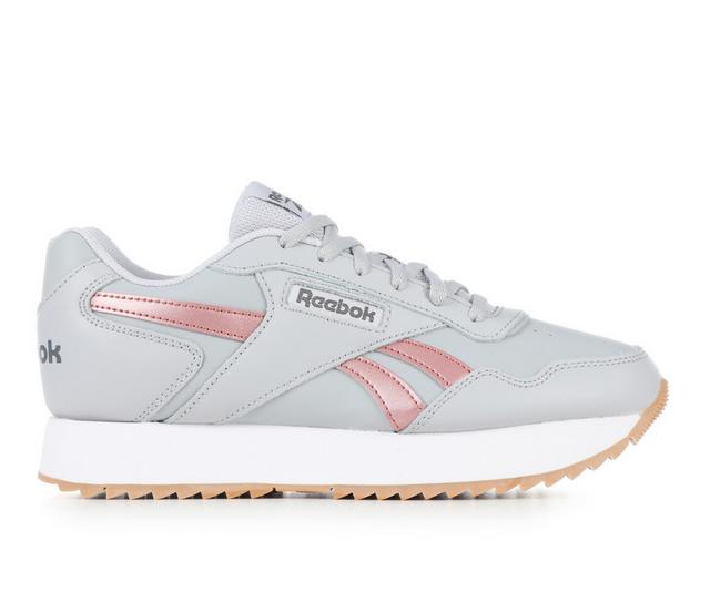 Women's Reebok Glide Ripple Double Sneakers in Grey/Rose/Gum color