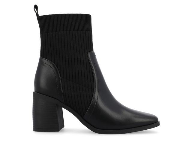 Women's Journee Collection Harlowe Block Heel Booties in Black color