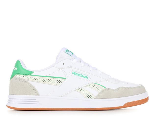 Women's Reebok Court Advance Perf Sneakers in White/Green/Gum color