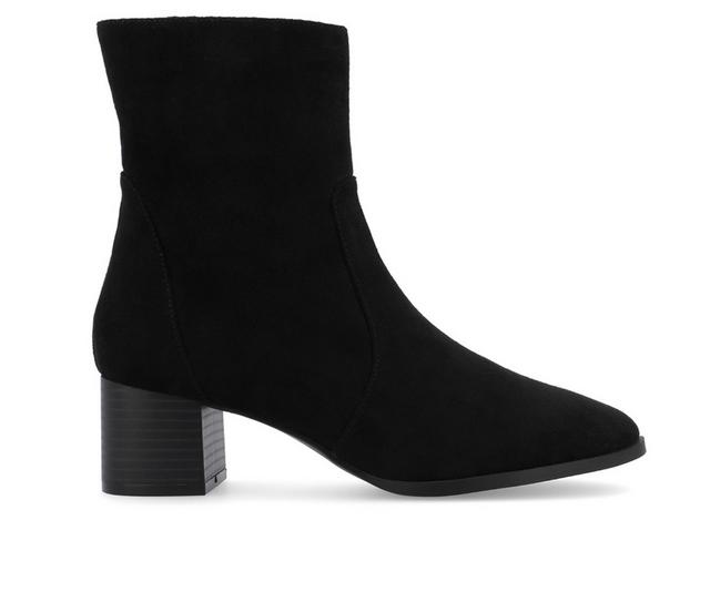 Women's Journee Collection Hayven Block Heel Booties in Black color