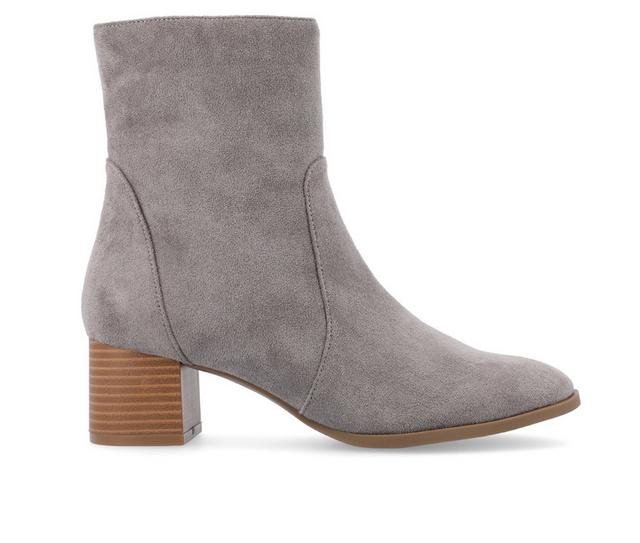 Women's Journee Collection Hayven Block Heel Booties in Grey color