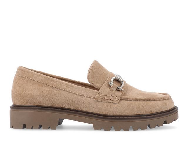 Women's Journee Collection Jessamey Chunky Loafers in Taupe color