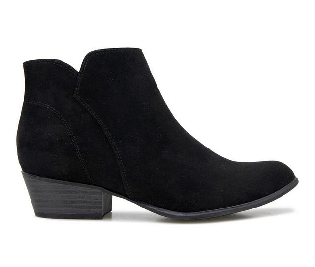 Women's Unionbay Tacey Booties in Black Suede color