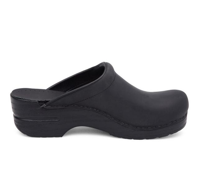 Women's Dansko Sonja Clogs in Black Oiled color