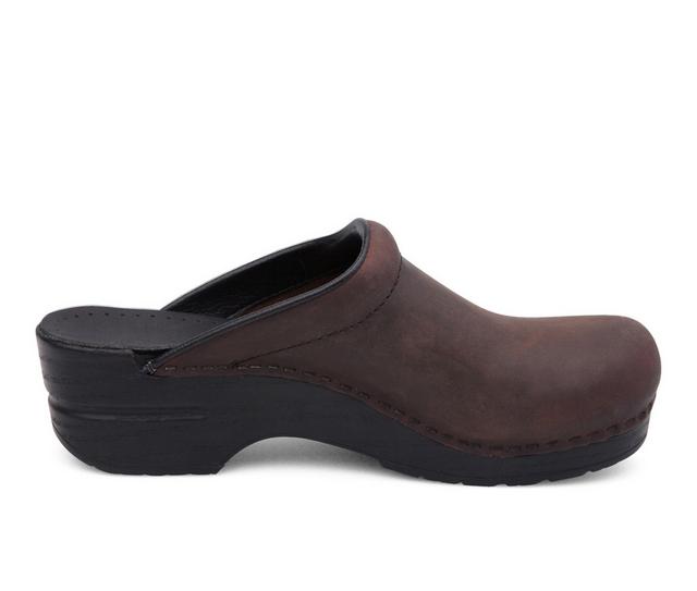 Women's Dansko Sonja Clogs in Antique Brown color