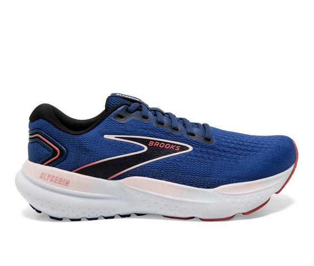 Women's Brooks Glycerin 21 Running Shoes in Blue/Pink/Rose color