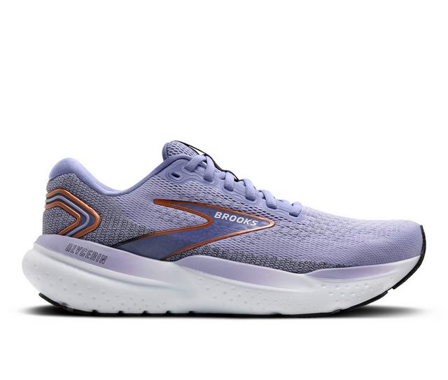 Women's Brooks Glycerin 21 Running Shoes in Lavender/Black color