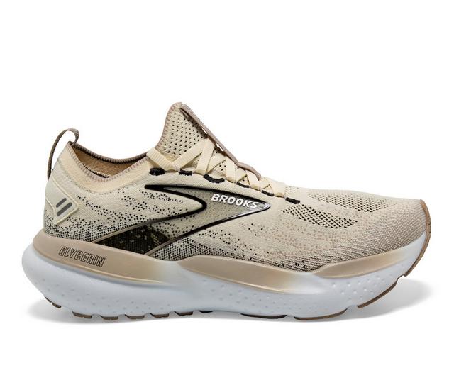 Women's Brooks Glycerin Stealth Fit 21 Running Shoes in Coconut/Gry/Blk color