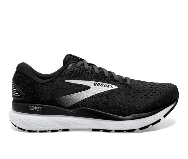 Women's Brooks Ghost 16 Running Shoes in Black/Gry/White color