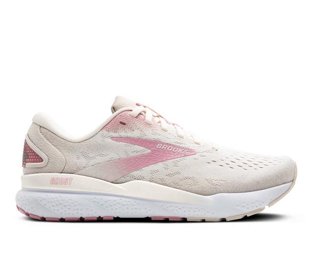 Women's Brooks Ghost 16 Running Shoes in Coconut/White color