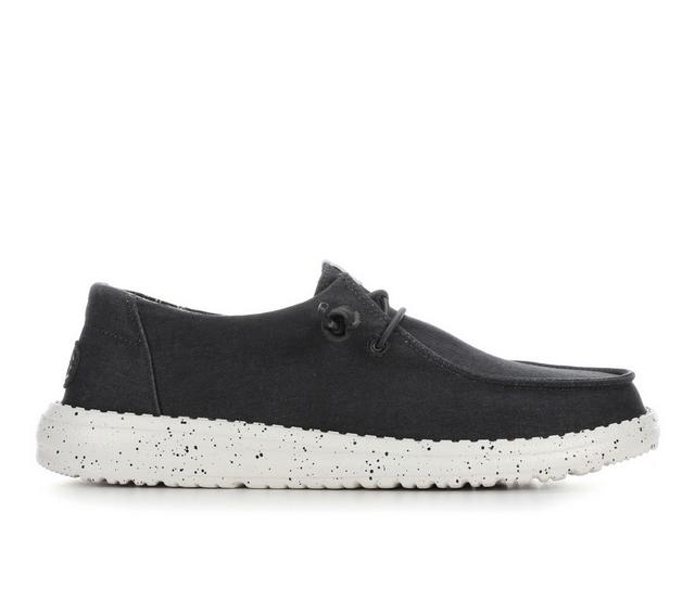 Women's HEYDUDE Wendy Canvas Casual Shoes in Black color