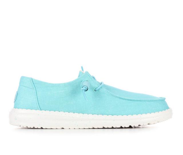 Women's HEYDUDE Wendy Canvas in Turquoise color