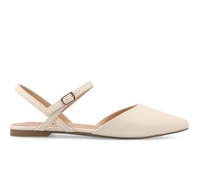 Women's Journee Collection Martine Mule Flats in Cream color